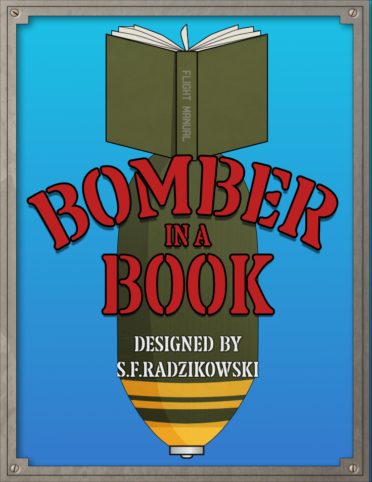 Bomber in a book title page